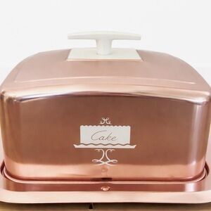 Rose Gold Cake Keeper with White Handle